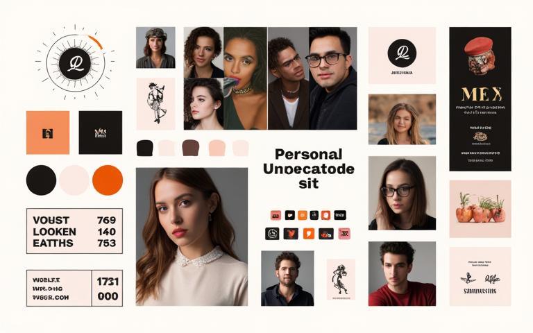 Various elements forming a cohesive personal brand identity